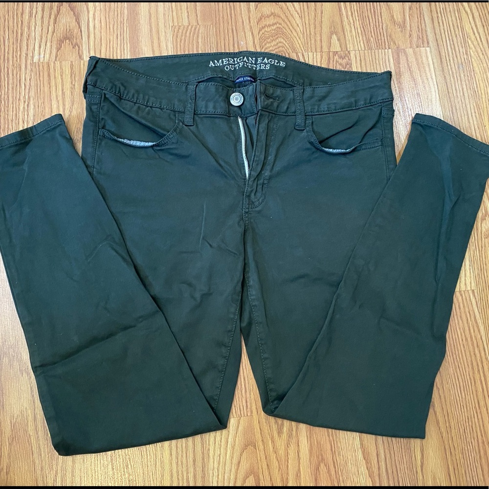 AEO olive green jeggings